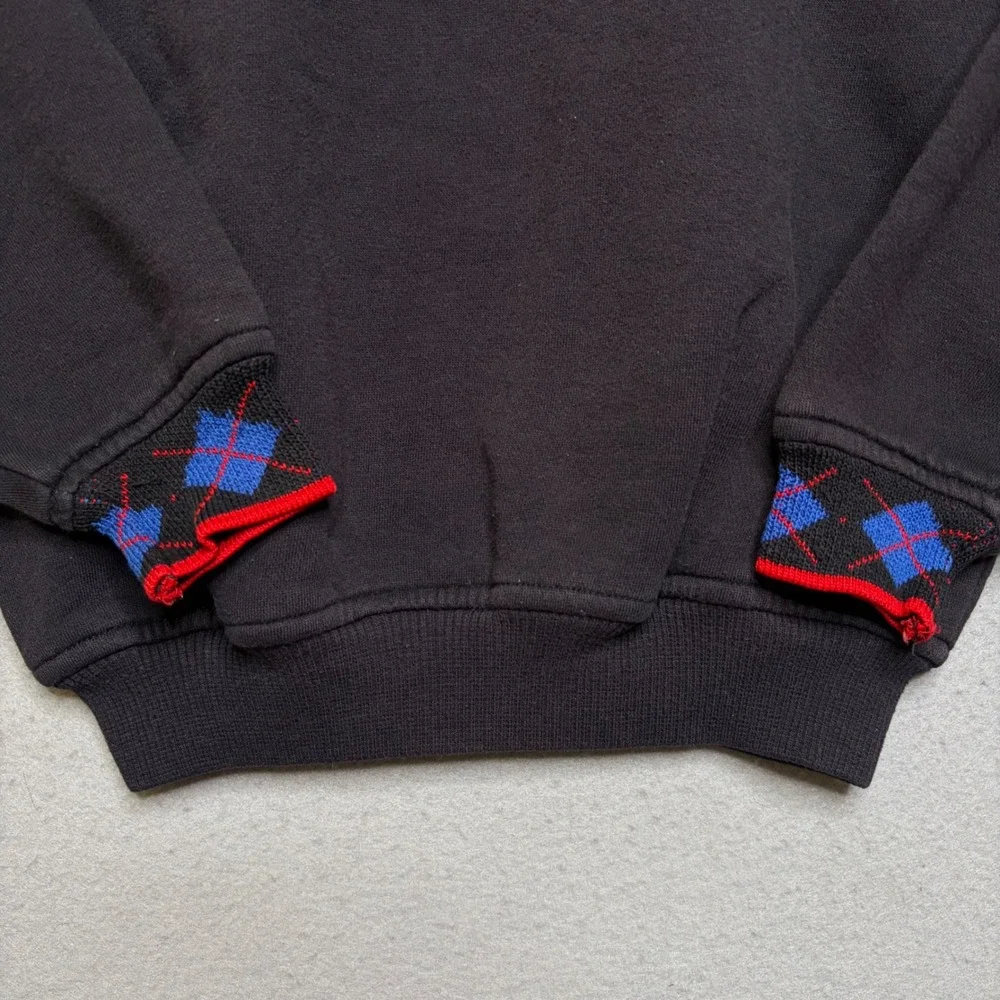 Gap Kids Sweatshirt Unisex 2-4T Blk Worldwide Crest Argyle Vintage 90s Mockneck